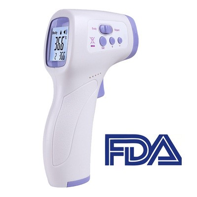 FDA廠數字電子兒童溫度計嬰兒紅外線電子非接觸式英文測溫槍長坤