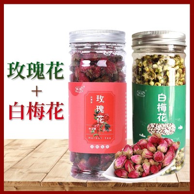 颯楓白梅花玫瑰花茶 罐裝瓶裝花茶 生花玫瑰茶 廠家