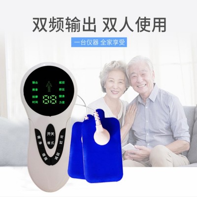 新款按摩器迷你數碼經絡按摩器 脈沖雙輸出按摩儀充電款廠家批發