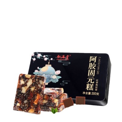 阿膠固元糕 批發山東東阿滋補直播貨源會銷300克即食阿膠固元膏