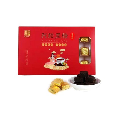 裝方形黑糖 阿膠片東阿廠家直供阿膠黑阿膠糕 糖糖姜茶 180克盒
