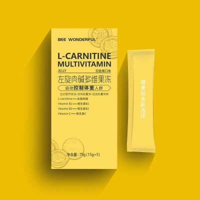 現貨左旋肉堿多維果凍維生素百香果味益生元果凍促進能量消耗果凍