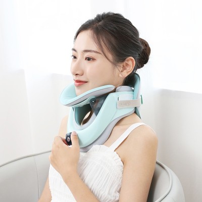 何浩明頸椎牽引器頸部拉伸護具固定器家用頸托充氣式頸椎矯正器