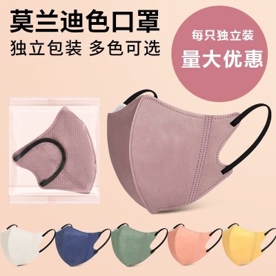 莫蘭迪彩色口罩3d立體女夏季薄款2022新款時尚版創(chuàng)意高顏值批發(fā)