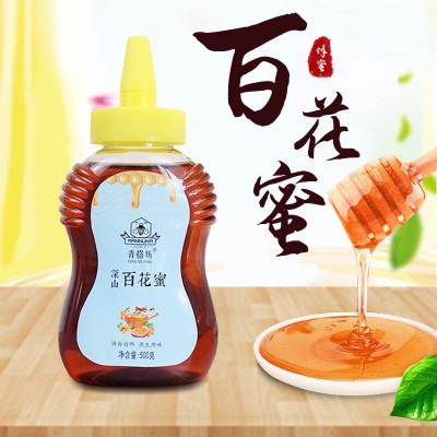 格瑞雅500g百花蜂蜜尖嘴自吸式液態蜂蜜批發團購蜜瓶裝