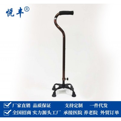 廠家直銷拐杖不銹鋼四角拐杖可調(diào)四角手杖伸縮鋁合金防滑助行器