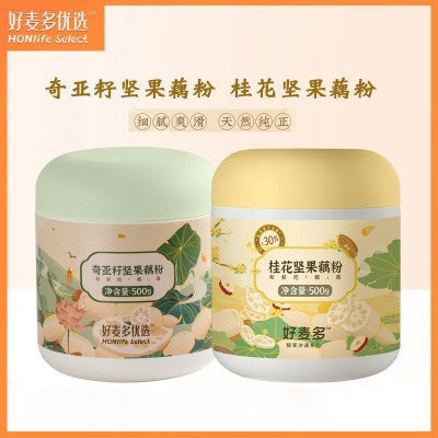 好麥多奇亞籽桂花堅果藕粉羹罐裝正品蓮藕粉沖泡即食營養代餐食品