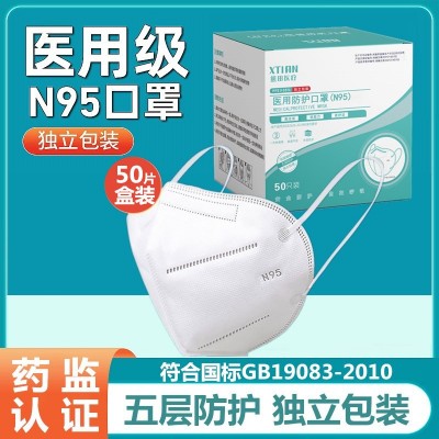 醫(yī)用n95口罩獨(dú)立包裝包郵一次性成人款五層防護(hù)N95口罩醫(yī)療級(jí)批發(fā)