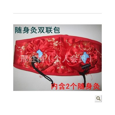 隨身灸布套布袋系列兩聯(lián)兩罐溫灸盒布袋艾灸盒布套綢緞