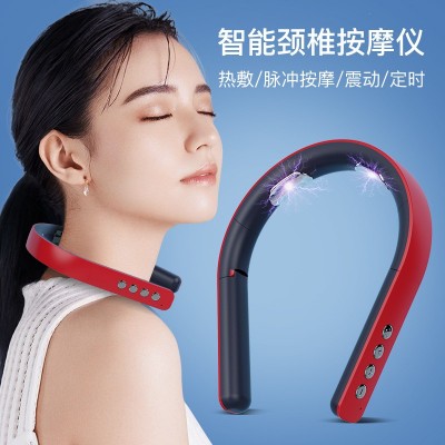 微電脈沖頸部按摩儀頸椎儀按摩器無線可折疊便攜帶護頸儀量大從優