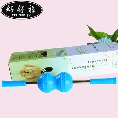 舒經活絡錘 推背硅膠按摩球 背部雙球滾輪推背按摩器 經絡按摩棒