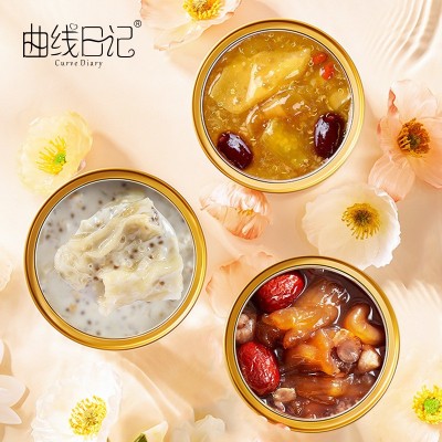 曲線日記即食花膠禮盒滋補品代餐紅棗魚膠干貨奶凍花膠大量批發