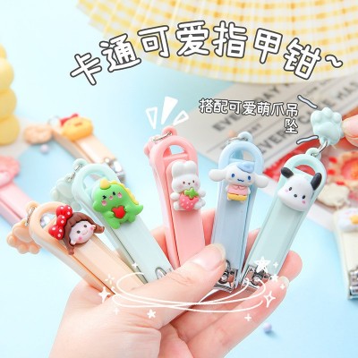 可愛卡通貓爪吊墜指甲剪女生防飛濺指甲刀家用創(chuàng)意折疊美甲指甲鉗