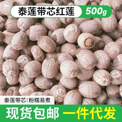 2023年散裝新蓮子干貨 新泰蓮帶芯紅蓮500g 帶芯紅蓮子干貨農產品