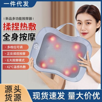 外貿工廠按摩枕頸椎多功能車載靠墊家用按摩儀肩頸揉捏按摩器批發