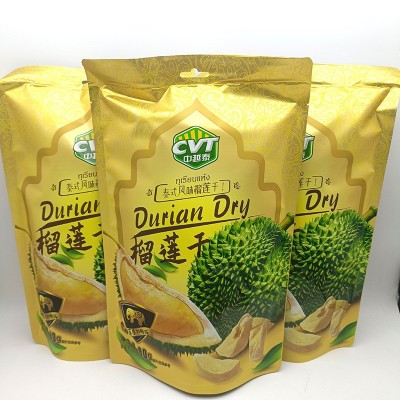 大量批發(fā)泰國(guó)風(fēng)味CVT中越泰榴蓮干80g急凍干果干特色水果休閑零食