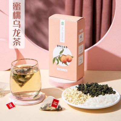 蜜桃烏龍茶 紅潤(rùn)美顏三角包水果冷泡茶 蜜雪烏龍花果茶冰城水果茶