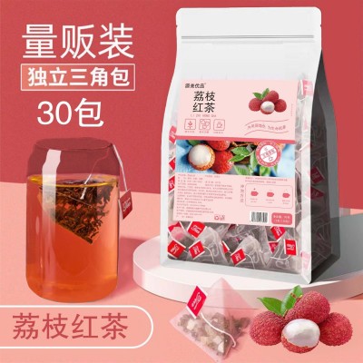 荔枝紅茶30小包水果茶三角茶包冷泡茶錫蘭紅茶葉果干袋泡茶泡水喝