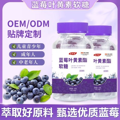 藍莓葉黃素酯軟糖片60g保護眼睛兒童學生成人糖果批發代發